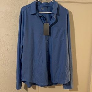 VRST LS button down shirt. Arctic sky heather